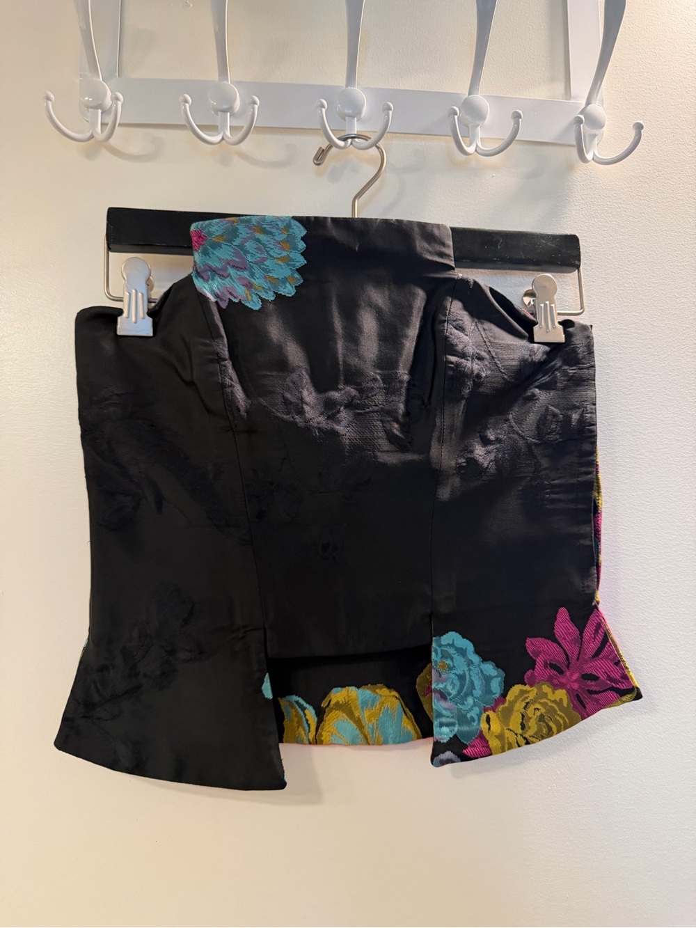 Christian Lacroix Black Asymmetrical Floral Corset